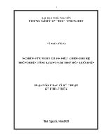 Nghiên cứu thiết kế bộ điều khiển cho hệ thống điện năng lượng mặt trời hòa lưới điện 