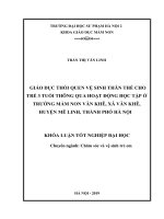Giáo dục thói quen vệ sinh thân thể cho trẻ 3 tuổi thông qua hoạt động học tập ở trường mầm non văn khê, xã văn khê, huyện mê linh, thành phố hà nội