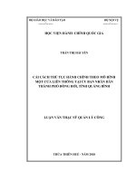 Luận văn Thạc sĩ Quản lý công Cải cách thủ tục hành chính theo mô hình một cửa liên thông tại Ủy ban Nhân dân Thành phố Đồng Hới, tỉnh Quảng Bình