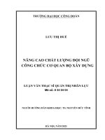 NÂNG CAO CHẤT LƢỢNG đội NGŨ CÔNG CHỨC cơ QUAN bộ xây DỰNG 