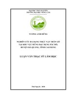 Nghiên cứu đa dạng thực vật thân gỗ tại khu vực rừng đặc dụng pác bó huyện hà quảng tỉnh cao bằng 
