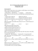 Ngân hàng câu hỏi môn Sinh Học
