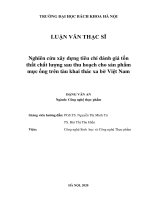 Nghiên cứu xây dựng tiêu chí đánh giá tổn thất chất lượng sau thu hoạch cho sản phẩm mực ống trên tàu khai thác xa bờ việt nam
