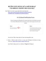 Kích hoạt tài khoản Zoom cho GV