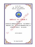 Luận văn kinh tế ĐÁNH GIÁ CHÍNH SÁCH ĐÃI NGỘ TÀI CHÍNH TẠI KHÁCH SẠN HƯƠNG GIANG RESORT