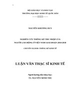 NGHIÊN CỨU THỐNG KÊ THU NHẬP CỦA NGƯỜI LAO ĐỘNG Ở VIỆT NAM GIAI ĐOẠN 20102018