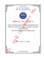 Luận văn kinh tế ĐÁNH GIÁ HOẠT ĐỘNG DIGITAL MARKETING CỦA CÔNG TY CỔ PHẦN TƯ VẤN VÀ QUẢNG CÁO TRỰC TUYẾN