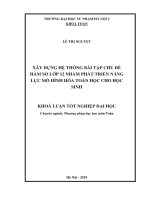 Xây dựng hệ thống bài tập chủ đề hàm số lớp 12 nhằm phát triển năng lực mô hình hóa toán học cho học sinh 