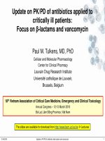 PD kháng sinh ứng dụng ở bệnh nhân hồi sức: betalactam và vancomycin