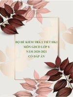 Bộ 5 đề kiểm tra 1 tiết học kì 1 môn GDCD lớp 8 năm 2020-2021 có đáp án
