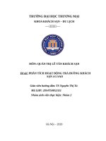 PHÂN TÍCH HOẠT ĐỘNG TRẢ BUỒNG KHÁCH SẠN 45 SAO