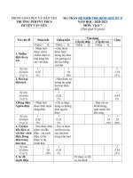 Tải Đề kiểm tra giữa học kì 2 Vật lý 7 trường THCS Văn Yên, Yên Bái năm 2020 - 2021 - Đề thi giữa kì 2 Lý 7 năm 2021 có đáp án và ma trận