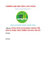 BÁO cáo (dược PHÂN TÍCH) phân tích saccharide trong tỏi đen và hoạt tính chống oxi hóa của nó 