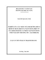 Luận án tiến sỹ - Nghiên cứu các nhân tố ảnh hưởng đến ý định sử dụng dịch vụ ngân hàng điện tử của khách hàng cá nhân tại Ngân hàng TMCP Sài Gòn Thương Tín - Sacombank