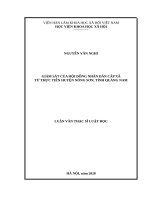 Giám sát của hội đồng nhân dân cấp xã từ thực tiễn huyện Nông Sơn, tỉnh Quảng Nam.