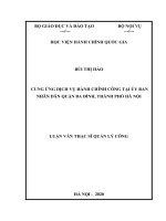 Cung ứng dịch vụ hành chính công tại UBND quận ba đình, thành phố hà nội 