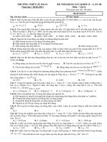 Đề thi thử ĐH môn Vật lý lớp 12 lần 3 năm 2010-2011