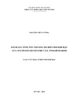 Đánh giá tính tổn thương do biến đổi khí hậu của người dân huyện phù cát, tỉnh bình định 