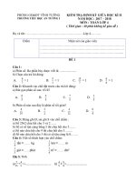 Đề kiểm ta môn Toán giữa kì 2 lớp 4