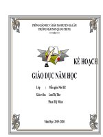 KẾ HOẠCH NĂM HỌC KHỐI MẪU GIÁO NHỠ 2019-2020