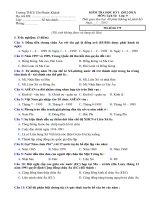 Đề thi Lịch sử 9 HKI năm học 2012-2013