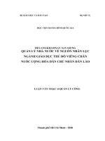 Quản lý nhà nước về nguồn nhân lực ngành giáo dục thủ đô viêng chăn nước cộng hòa dân chủ nhân dân lào 
