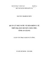 Quản lý nhà nước về bảo hiểm y tế trên địa bàn huyện châu phú, tỉnh an giang 