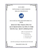 Khảo sát thực trạng công tác quản trị bán hàng tại công ty TNHH thương mại – dịch vụ đỉnh bạch mã 