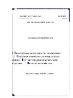 Hoạt động giám sát, kiểm tra của HĐND tỉnh đối với các cơ quan hành chính   từ thực tiễn tỉnh hủa phăn, nước cộng hòa dân chủ nhân dân lào 