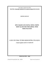 luận văn thạc sĩ đẩy mạnh xây dựng nông thôn mới tại huyện phú bình, tỉnh thái nguyên 