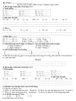 Đề 3 - Ôn tập môn Toán và Tiếng Việt Khối 2 - Lớp 2A4