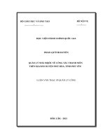 Quản lý nhà nước về công tác thanh niên trên địa bàn huyện phú hòa, tỉnh phú yên 