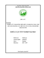 Ảnh hưởng ảnh hưởng phân hữu cơ khoáng ntr1 ntr2 đến sinh trưởng cây chè ở xã tân cương thành phố thái nguyên 