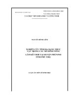 Nghiên cứu tính đa dạng thực vật trong các mô hình nông lâm kết hợp tại huyện phù ninh tỉnh phú thọ