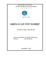 Sử dụng xỉ than để xử lý một số chất ô nhiễm trong nước thải  bước đầu thử nghiệm xử lý nước thải sinh hoạt khu khách sạn sinh viên trường đại học dân lập hải phòng 