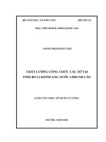 Chất lượng công chức các sở tại tỉnh bo li khăm xay, nước cộng hòa dân chủ nhân dân lào 