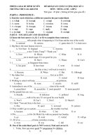 Đề Khảo sát giữa kỳ 2 Anh 6