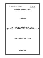 Hoạt động quan hệ công chúng tại tổng công ty điện lực dầu khí việt nam 