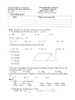Đè kiểm tra học kỳ môn Toán lớp 2 cuối kỳ I năm học 2018-2019