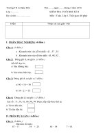 Đề kiểm tra cuối học kỳ 2 môn Toán, Tiếng Việt lớp 1