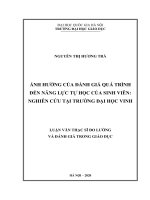 Ảnh hưởng của đánh giá quá trình đến năng lực tự học của sinh viên nghiên cứu tại trường đại học vinh 