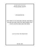 Phát triển tư duy phản biện cho học sinh trong dạy học quan hệ vuông góc trong không gian ở lớp 11 trường trung học phổ thông 