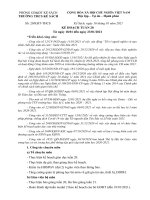 KẾ HOẠCH TUẦN 20 NĂM HỌC 2020-2021