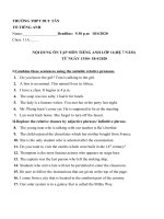 Tài liệu ôn tập trực tuyến môn Tiếng anh lớp 11 (7năm) đợt 4 - Trường THPT Duy Tân - Kon Tum