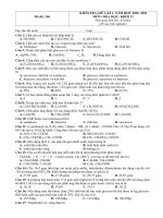 kiểm tra giữa kì 2 môn hóa lớp 12 theo bản đặc tả và đáp án