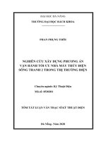 Nguyên cứu xây dựng phương án vận hành tối ưu nhà máy thủy điện sông tranh 2 trong thị trường điện (tt) 