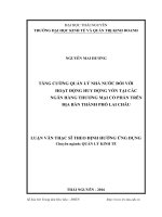 luận văn thạc sĩ tăng cường quản lý nhà nước đối với hoạt động huy động vốn tại các ngân hàng thương mại cổ phần trên địa bàn thành phố lai châu 