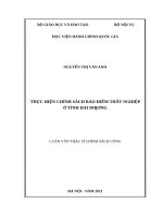 Thực hiện chính sách bảo hiểm thất nghiệp ở tỉnh hải dương 