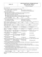 kiểm tra giữa kì 2 môn hóa lớp 12 theo bản đặc tả và đáp án