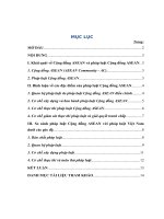 Bài tập Pháp luật cộng đồng ASEAN (9 điểm)  Đề bài: “Bình luận các đặc điểm của pháp luật cộng đồng ASEAN, so sánh pháp luật cộng đồng ASEAN với pháp luật Việt Nam dưới các góc độ...